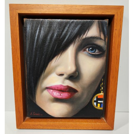 QUADRO Alessandro Paterno 2011 FACE ritratto VISO DONNA dipinto OLIO TELA woman