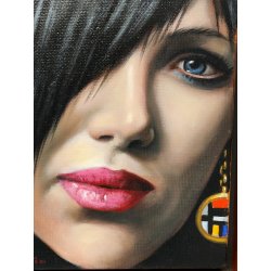 QUADRO Alessandro Paterno 2011 FACE ritratto VISO DONNA dipinto OLIO TELA woman