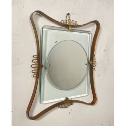 SPECCHIERA DESIGN ANNI 60 OTTONE ATTR. FONTANA ARTE VINTAGE SPECCHIO MIRROR