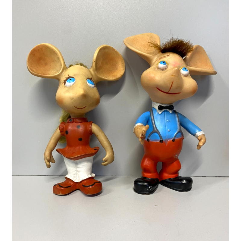 GIOCATTOLO VINTAGE GOMMA TOPOGIGIO ROSI ROSICCHIA Italocremona 30 cm/h CA. '60s