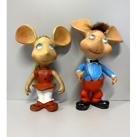 GIOCATTOLO VINTAGE GOMMA TOPOGIGIO ROSI ROSICCHIA Italocremona 30 cm/h CA. '60s