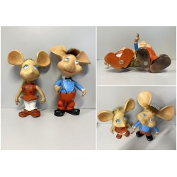 GIOCATTOLO VINTAGE GOMMA TOPOGIGIO ROSI ROSICCHIA Italocremona 30 cm/h CA. '60s