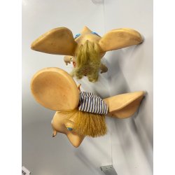 GIOCATTOLO VINTAGE GOMMA TOPOGIGIO ROSI ROSICCHIA Italocremona 30 cm/h CA. '60s