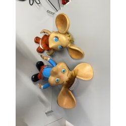 GIOCATTOLO VINTAGE GOMMA TOPOGIGIO ROSI ROSICCHIA Italocremona 30 cm/h CA. '60s