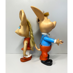 GIOCATTOLO VINTAGE GOMMA TOPOGIGIO ROSI ROSICCHIA Italocremona 30 cm/h CA. '60s