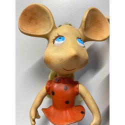 GIOCATTOLO VINTAGE GOMMA TOPOGIGIO ROSI ROSICCHIA Italocremona 30 cm/h CA. '60s