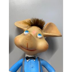 GIOCATTOLO VINTAGE GOMMA TOPOGIGIO ROSI ROSICCHIA Italocremona 30 cm/h CA. '60s