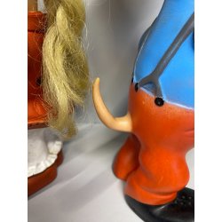 GIOCATTOLO VINTAGE GOMMA TOPOGIGIO ROSI ROSICCHIA Italocremona 30 cm/h CA. '60s