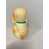 GIOCATTOLO VINTAGE DOG CANE ARANCIONE GOMMA MORBIDA FISCHIETTO OK 13,5 cm/h '70s
