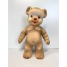 GIOCATTOLO VINTAGE ORSACCHIOTTO TEDDY BEAR GOMMA MORBIDA FISCHIETTO OK 26cmh '50