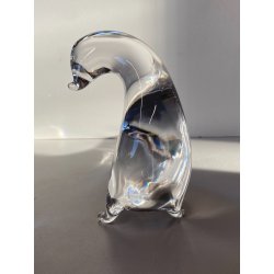 SCULTURA FIGURA FOCA MAESTRO Ballarin VETRO Murano TRANSPARENTE  15,5 cm/h '900
