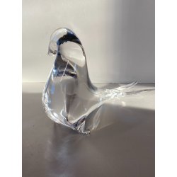 SCULTURA FIGURA FOCA MAESTRO Ballarin VETRO Murano TRANSPARENTE  15,5 cm/h '900