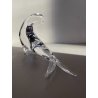 SCULTURA FIGURA FOCA MAESTRO Ballarin VETRO Murano TRANSPARENTE  15,5 cm/h '900
