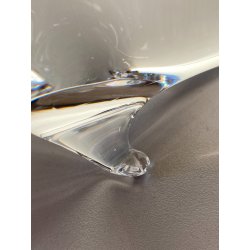 SCULTURA FIGURA FOCA MAESTRO Ballarin VETRO Murano TRANSPARENTE  15,5 cm/h '900