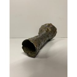 VASO BOTTIGLIA  BRUTALISTA METALLO MARTELLATO SMALTO CANGIANTE FIRMATO AS