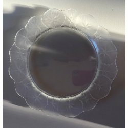 PIATTO CRISTALLO "Honfleur" GERANIUM LEAF Lalique  FRANCE CLEAR CRYSTAL ø27,5cm