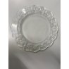 PIATTO CRISTALLO "Honfleur" GERANIUM LEAF Lalique  FRANCE CLEAR CRYSTAL ø27,5cm