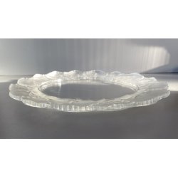 PIATTO CRISTALLO "Honfleur" GERANIUM LEAF Lalique  FRANCE CLEAR CRYSTAL ø27,5cm