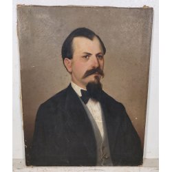 ANTICO QUADRO DIPINTO olio tela EPOCA 1800 RITRATTO MASCHILE NOBILUOMO PANCIOTTO