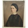 ANTICO QUADRO DIPINTO olio tela EPOCA 1800 RITRATTO FEMMINILE NOBILDONNA SPILLA