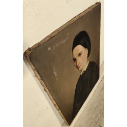 ANTICO QUADRO DIPINTO olio tela EPOCA 1800 RITRATTO FEMMINILE NOBILDONNA SPILLA