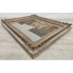 ANTICO QUADRO DIPINTO Giorgio Marcon EPOCA 900 olio tavola PAESAGGIO CASCINA