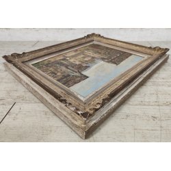 ANTICO QUADRO DIPINTO Giorgio Marcon EPOCA 900 olio tavola PAESAGGIO CASCINA