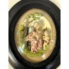 antica TECA BASSORILIEVO MADONNA con BAMBINO GESU ovale GESSO DIPINTO fine 800