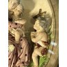 antica TECA BASSORILIEVO MADONNA con BAMBINO GESU ovale GESSO DIPINTO fine 800