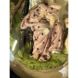 antica TECA BASSORILIEVO MADONNA con BAMBINO GESU ovale GESSO DIPINTO fine 800