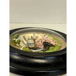 antica TECA BASSORILIEVO MADONNA con BAMBINO GESU ovale GESSO DIPINTO fine 800