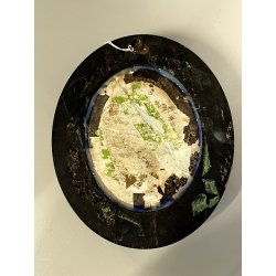 antica TECA BASSORILIEVO MADONNA con BAMBINO GESU ovale GESSO DIPINTO fine 800