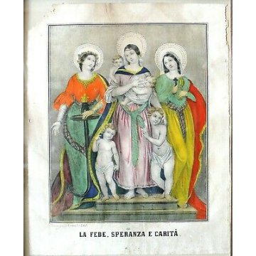 ANTICO QUADRO STAMPA INCISIONE TORINO presso Cordey LA FEDE, SPERANZA E CARITA 