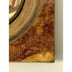 ANTICA MINIATURA MADONNA SAN SISTO BAMBINO GESU dipinto firmato CORNICE RADICA