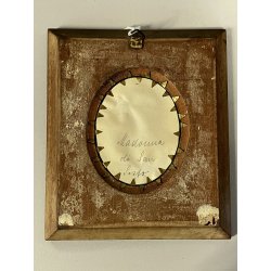 ANTICA MINIATURA MADONNA SAN SISTO BAMBINO GESU dipinto firmato CORNICE RADICA