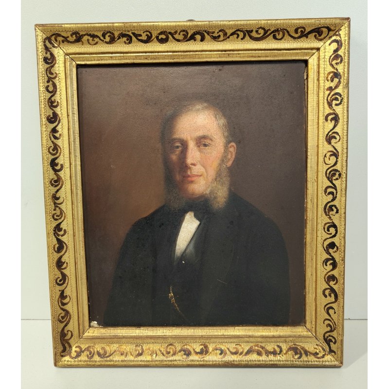 ANTICO QUADRO DIPINTO olio EPOCA 1860 G.B. Garberini RITRATTO MASCHILE NOBILUOMO