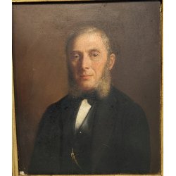ANTICO QUADRO DIPINTO olio EPOCA 1860 G.B. Garberini RITRATTO MASCHILE NOBILUOMO