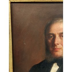 ANTICO QUADRO DIPINTO olio EPOCA 1860 G.B. Garberini RITRATTO MASCHILE NOBILUOMO