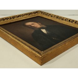ANTICO QUADRO DIPINTO olio EPOCA 1860 G.B. Garberini RITRATTO MASCHILE NOBILUOMO