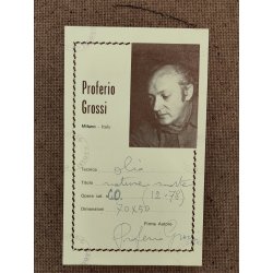 ANTICO QUADRO DIPINTO Proferio Grossi 1978 olio tavola NATURA MORTA Frutta Libri