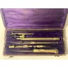 ANTICO ASTUCCIO scatola COMPASSO set strumenti precisione disegno '800