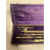 ANTICO ASTUCCIO scatola COMPASSO set strumenti precisione disegno '800