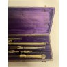 ANTICO ASTUCCIO scatola COMPASSO set strumenti precisione disegno '800