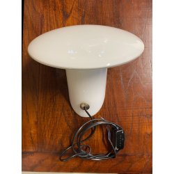 LAMPADA DA TAVOLO Candia VETRO MURANO BIANCO DESIGN Gino Vistosi PER VISTOSI '65