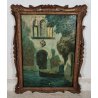 ANTICO QUADRO DIPINTO Rodolfo Paoletti 800 PAESAGGIO Venezia LAGUNA GONDOLA