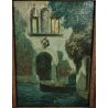 ANTICO QUADRO DIPINTO Rodolfo Paoletti 800 PAESAGGIO Venezia LAGUNA GONDOLA