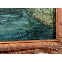 ANTICO QUADRO DIPINTO Rodolfo Paoletti 800 PAESAGGIO Venezia LAGUNA GONDOLA