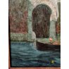 ANTICO QUADRO DIPINTO Rodolfo Paoletti 800 PAESAGGIO Venezia LAGUNA GONDOLA