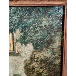 ANTICO QUADRO DIPINTO Rodolfo Paoletti 800 PAESAGGIO Venezia LAGUNA GONDOLA