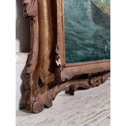 ANTICO QUADRO DIPINTO Rodolfo Paoletti 800 PAESAGGIO Venezia LAGUNA GONDOLA